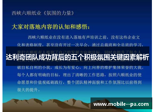 达利奇团队成功背后的五个积极氛围关键因素解析 达利奇团队成功背后的五个积极氛围关键因素解析